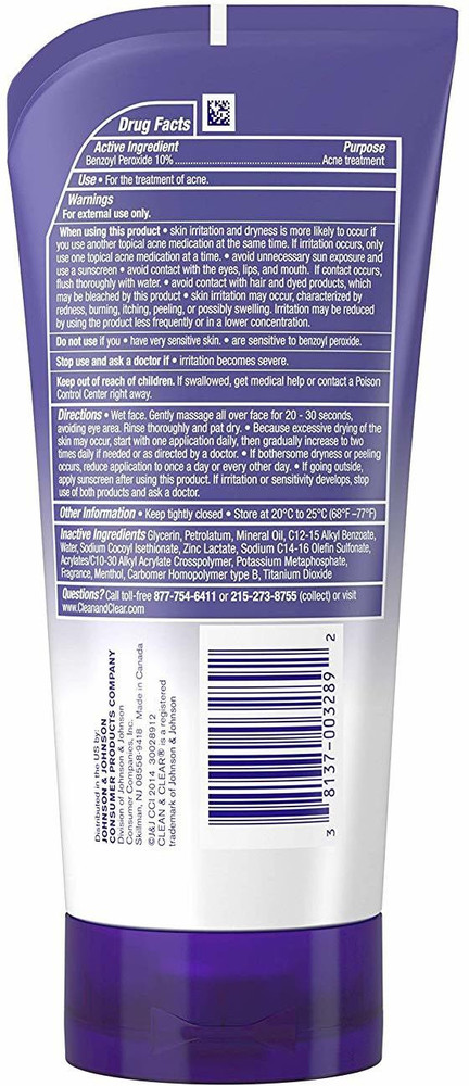 Clean Clear Continuous Control Acne Cleanser 5 Ounce Tube
