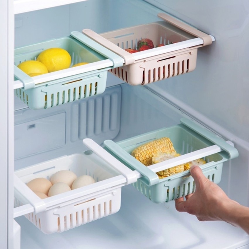 Expandable Fridge Storage Box Refrigerator Organizer Food Eggs Fruits  Plastic Containers Storage Rack Kitchen Accessories