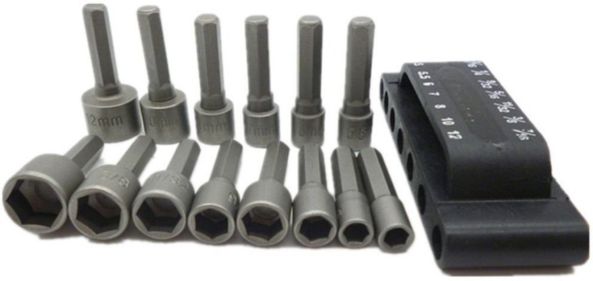 Futurekart 14pcs Power Nut Driver Drill Bit Metric Socket Wrench