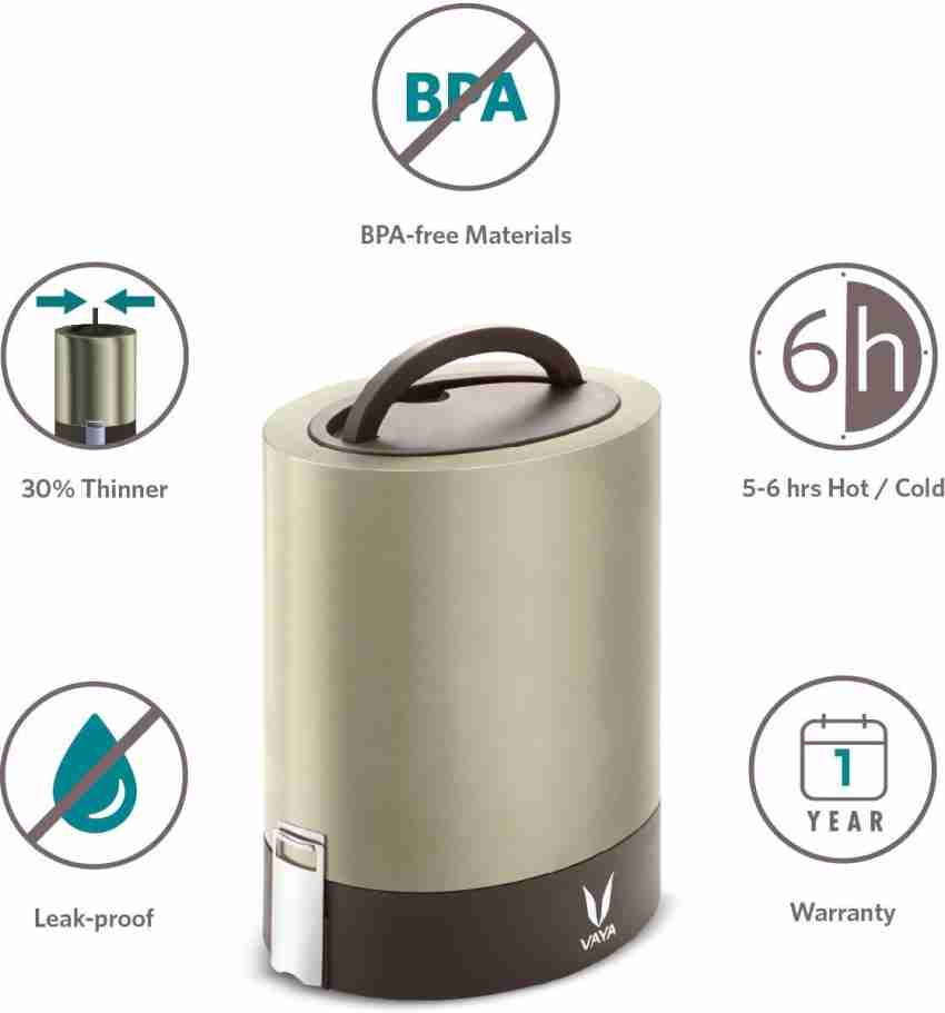 Flipkart.com | Vaya Tyffyn Jumbo 1300 ml Graphite Polished Stainless Steel  Tiffin Box without BagMat (One 400 ml + Three 300 ml Containers) - 4  Containers Lunch Box -