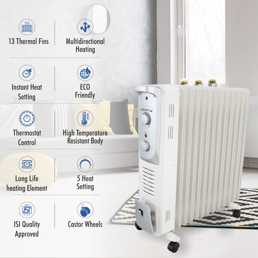 AISEN AOHTR03 OFR-13 FIN Oil Filled Room Heater Price in India - Buy AISEN  AOHTR03 OFR-13 FIN Oil Filled Room Heater online at Flipkart.com