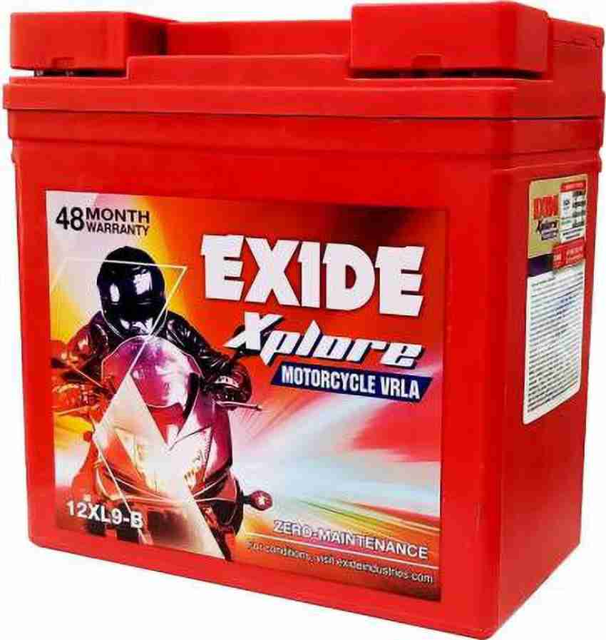 EXIDE 12XL9 B 9 Ah Battery for Bike Price in India Buy EXIDE