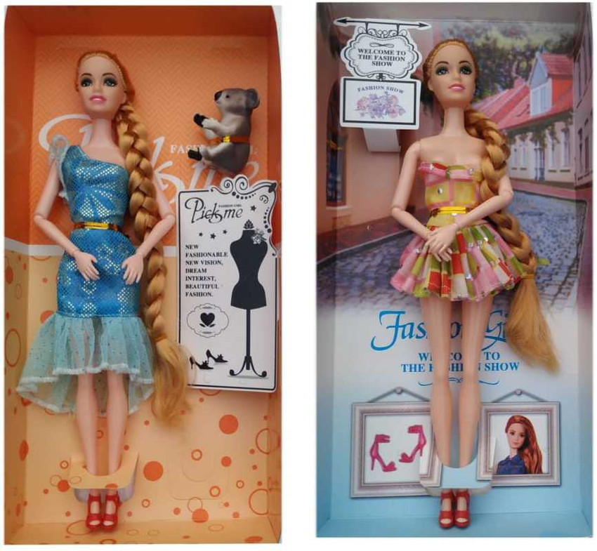 Geetar Fashion Girl Barbie doll For Girl pack of 2 Fashion