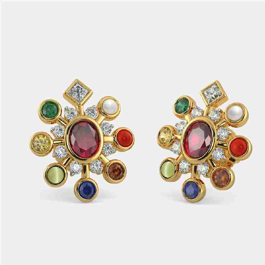 Flipkart Buy CEYLONMINE Navaratna Earring with Natural