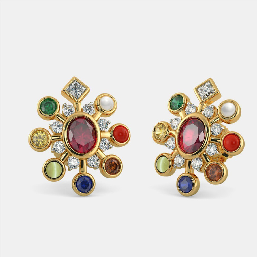 Flipkart Buy CEYLONMINE Navaratna Earring with Natural
