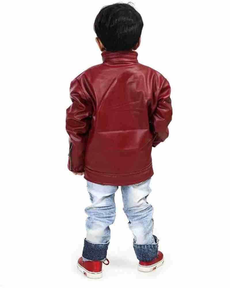 H and m hot sale kids leather jacket