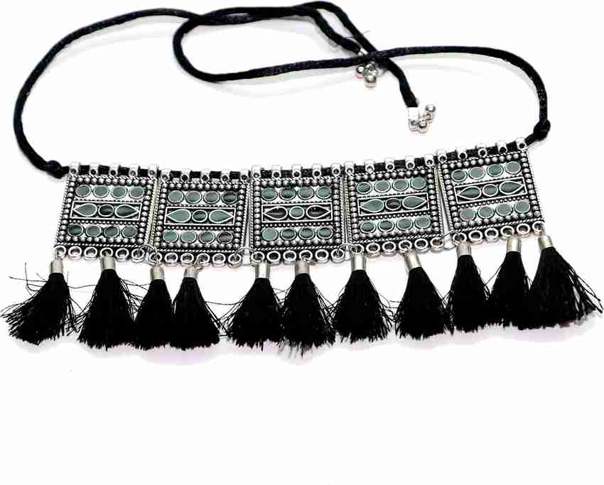 Black colour necklace sales