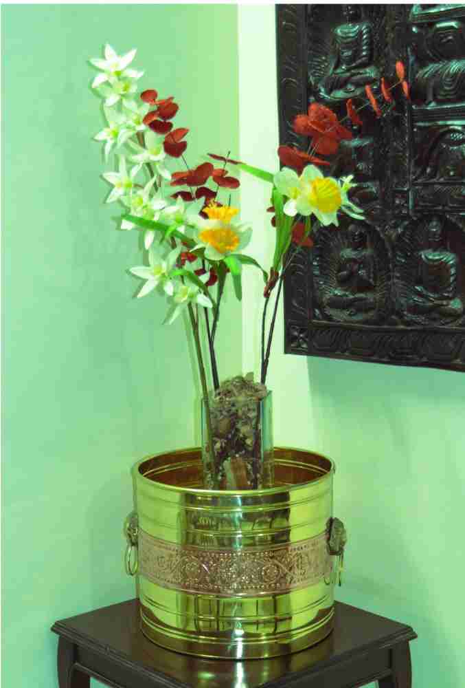  TANGERINE Mangala Snanam, Brass Planter