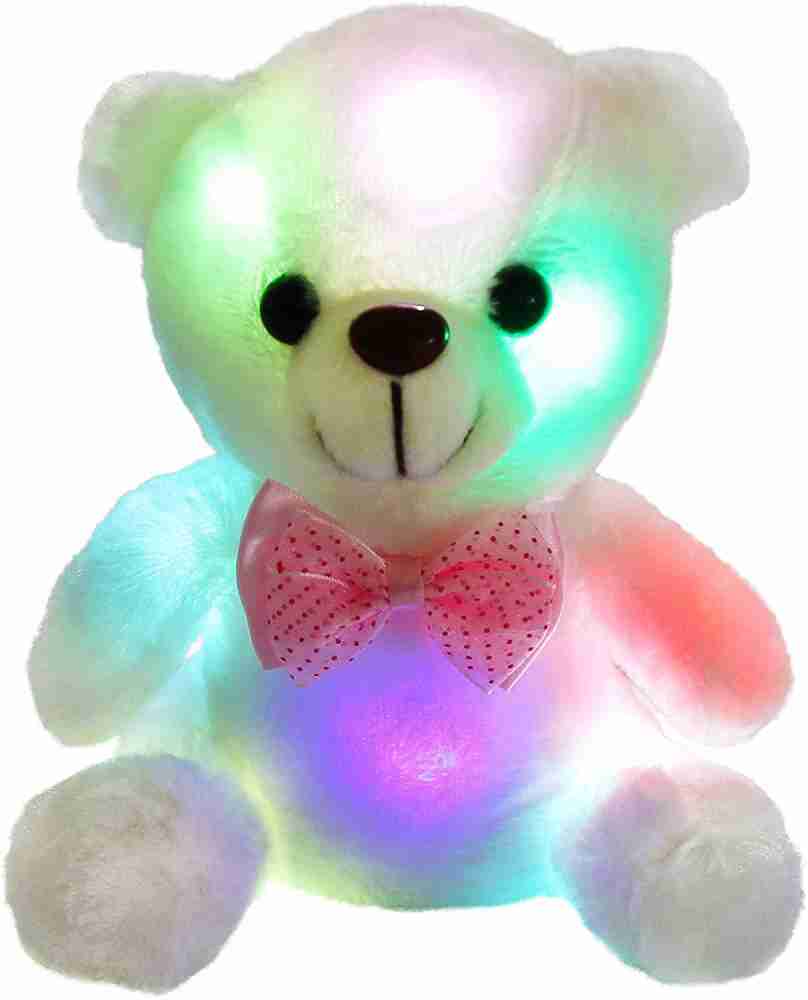 Teddy Bear Night Light 12cm high. White with batteries.