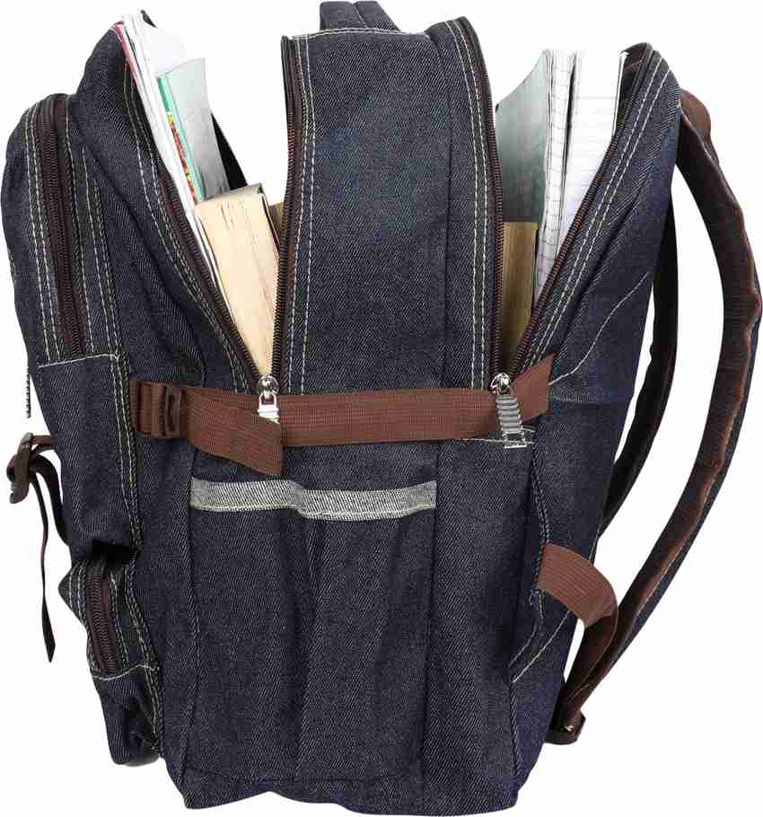 Topper Denim Casual Backpack School Bag College Bag Laptop Bag for Boys Girls Men Women. 20 ltrs Navy Blue 20 L Backpack Denim Blue Price in India Flipkart