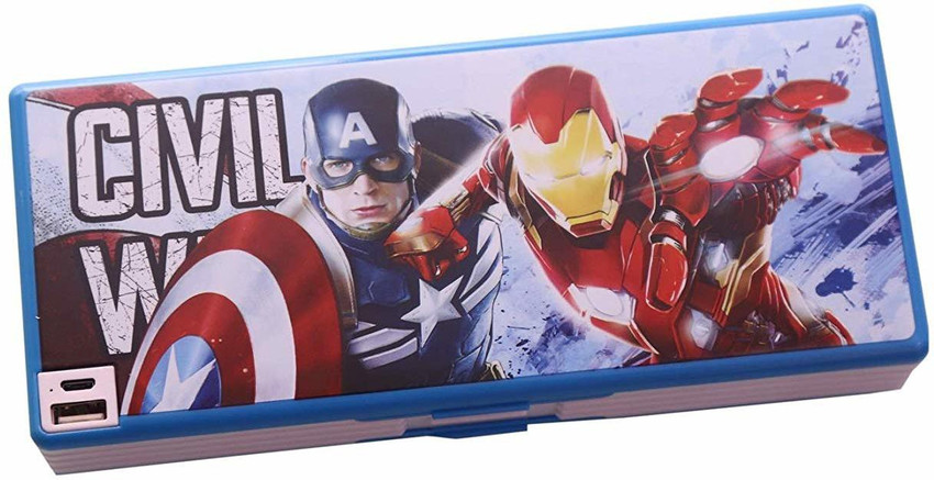 Pencil box with shop fan