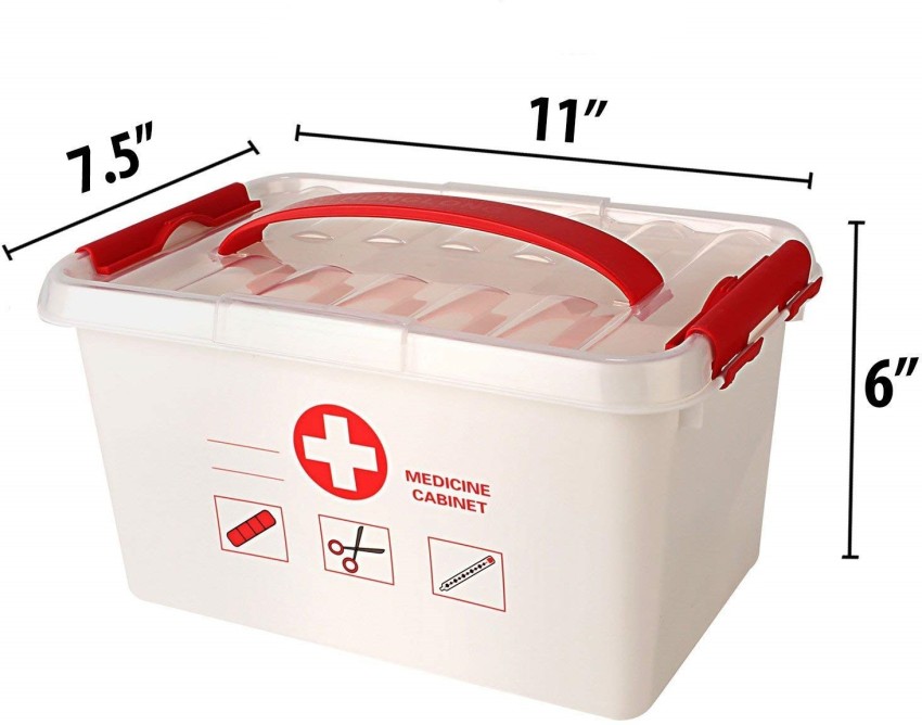 Household Portable Medical Box Double-Layer Compartments Organized