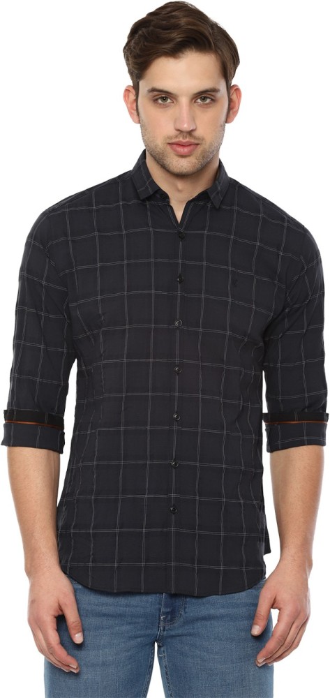 VAN HEUSEN Men Checkered Casual Grey Shirt - Buy VAN HEUSEN Men Checkered  Casual Grey Shirt Online at Best Prices in India