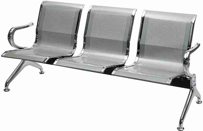 Finch Fox Imported Iron Stainless Steel Three Seater Airport Sofa