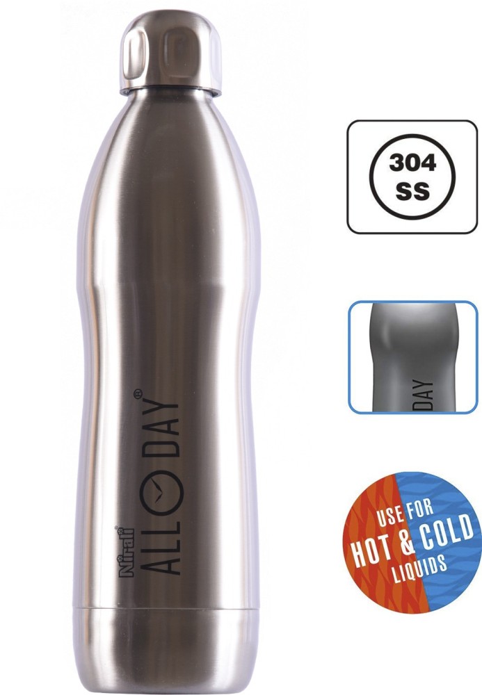 NIRALI All Day Stainless Steel Hot & Cold Bottle, 750ml, Silver