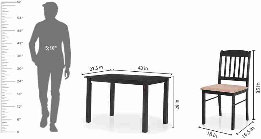 RoyalOak Glady Solid Wood 4 Seater Dining Set Price in India Buy