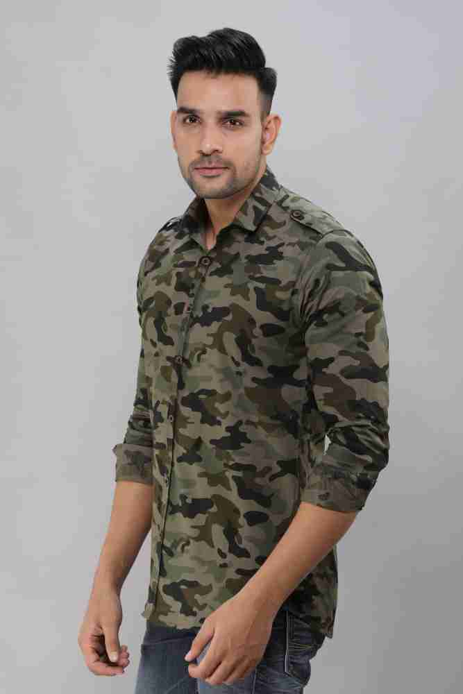 lee cross military camouflage casual green shirt