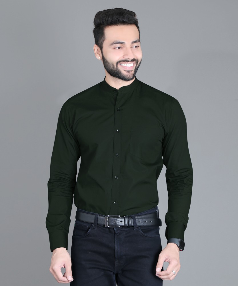 5Th Anfold Men Solid Formal Dark Green Shirt - Buy 5Th Anfold Men Solid  Formal Dark Green Shirt Online At Best Prices In India | Flipkart.Com