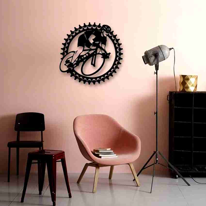 Mobiurja 3D Wall Art BICYCLE WALL DECOR 14 Black Price in India
