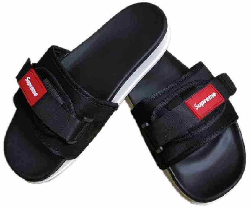 Supreme best sale slippers black