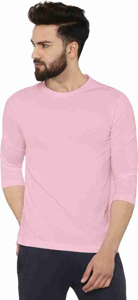 Solid Round T-Shirt India Solid Men T-Shirt Buy Men Round Neck at Neck Online in Best Pink PRINTOCTOPUS Prices - PRINTOCTOPUS Pink