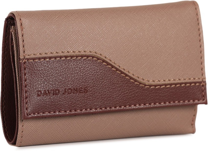 David Jones Women Casual Brown, Beige Artificial Leather Wallet