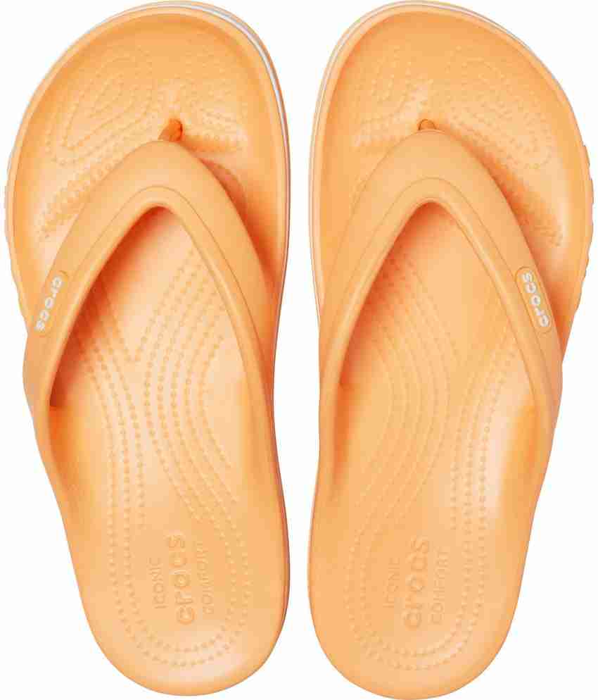 Crocs orange flip flops hot sale