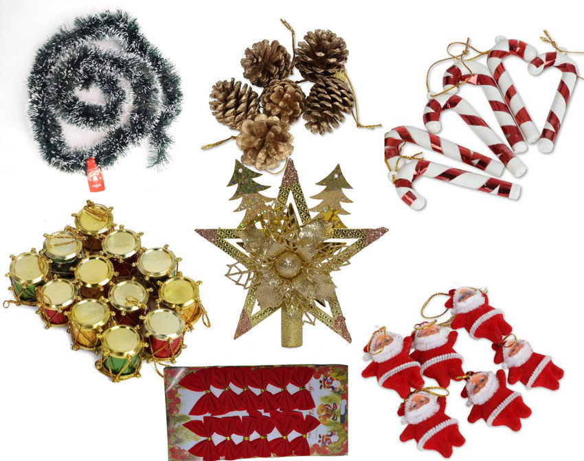 Flipkart SmartBuy Christmas Ornaments Hanging Ornaments Pack of 44