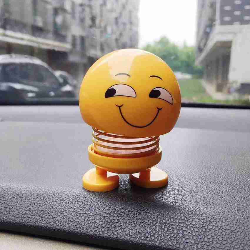 india fun zone Car Dashboard Cut Spring Dancing Emoji Dolls Car Interior Decoration Cute Shaking Head Dolls Head Spring Dancing Doll Toy for Car Dashboard Home Desktop Decor 1 Decorative Showpiece