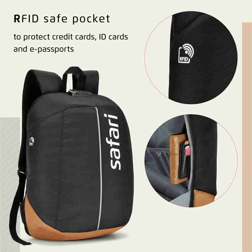 SAFARI Vault Anti Theft Backpack with Lock and USB 30 L Laptop