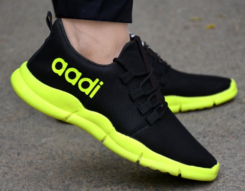 Aadi men's black sale mesh casual shoes