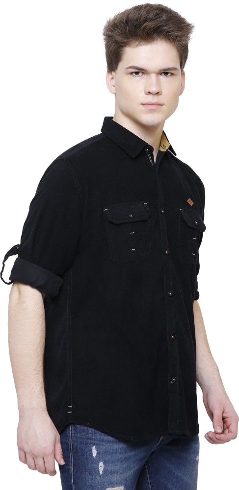 Kuons Avenue Men's Black Half Sleeve Denim Shirt
