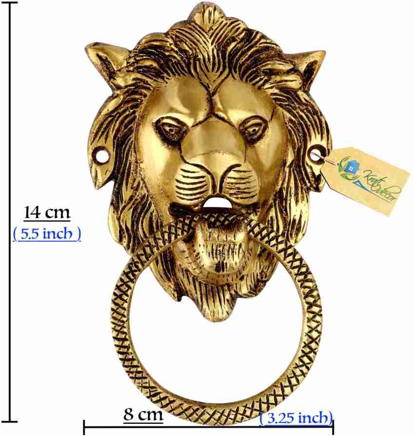 Kratidecor Lion Face Cross Ring Brass Door Knocker Price in India Buy  Kratidecor Lion Face Cross Ring Brass Door Knocker online at