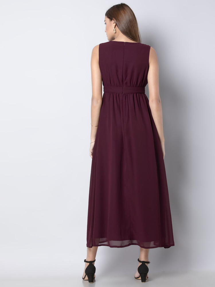 FABALLEY Women A line Maroon Dress Buy FABALLEY Women A line Maroon Dress Online at Best Prices in India Flipkart