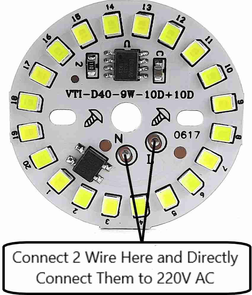 SME 5 Pics 9 Watt Direct On Board LED Bulb Raw Material White Color Light Electronic Hobby Kit