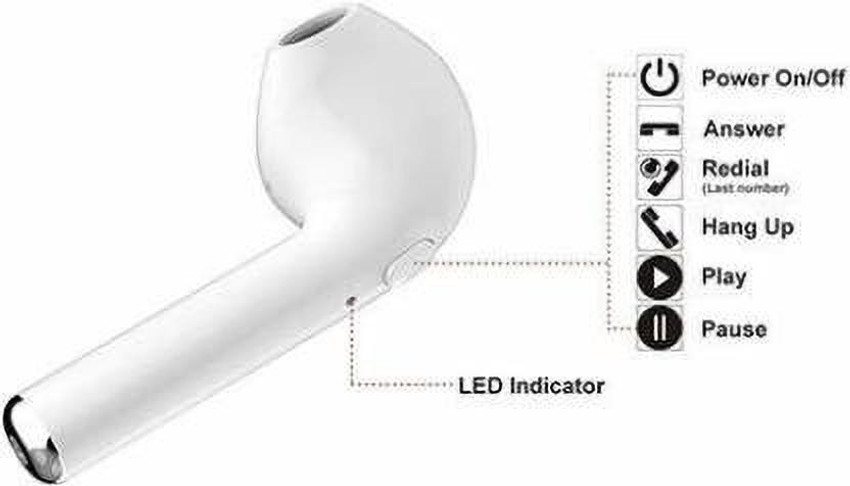Hsj wireless i7 single bluetooth 2025 in the ear headphone with mic