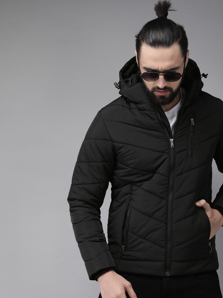 Roadster Men Grey Solid Puffer Jacket