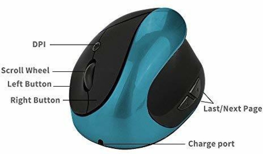 microware Vertical Mouse Wireless Ergonomic Mouse Rechargeable 2.4