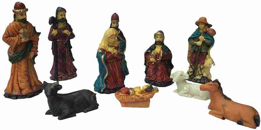 SK Craft 10 Piece Nativity Figurine Set for Christmas Decoration 3.5 Inches Christmas Crib Nativity Set Separate Pieces 9 cm Pack of 10 Price in India Buy SK Craft 10 Piece