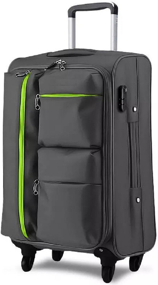 SATRADING Travel Bag M Size H 58 W 37 h4524tr Cabin Suitcase 2 Wheels 10 inch grey Price in India Flipkart