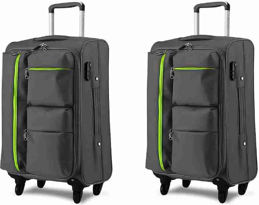 Sammerry Travel Bag M Size H 58 W 37 Grey Pack of 2 Cabin Suitcase 4 Wheels 20 inch Grey Price in India Flipkart
