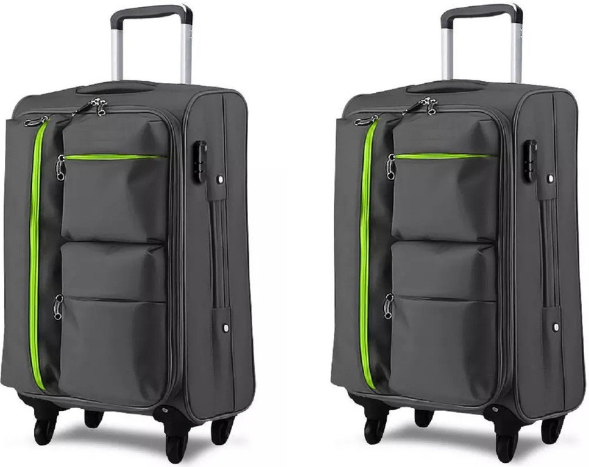 Sammerry Travel Bag M Size H 58 W 37 Grey Pack of 2 Cabin Suitcase 4 Wheels 20 inch Grey Price in India Flipkart
