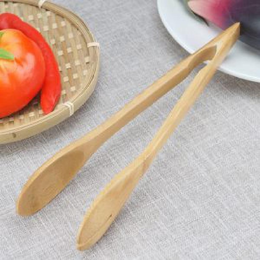 3pcs Wooden Bamboo Food Tongs, Kitchen Utensil For Cooking And Holding  Toast Bacon Muffin Bagel Bread