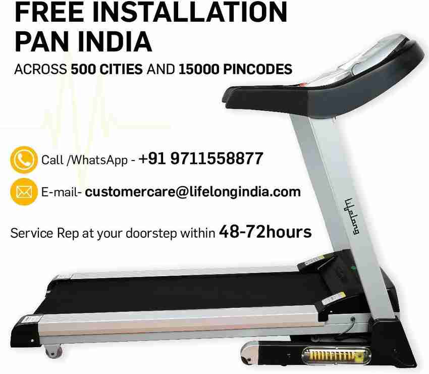 Lifelong LLTM36 Fit Pro 3HP Auto Incline Auto Lubrication with Heat Rate Sensor Bluetooth Treadmill