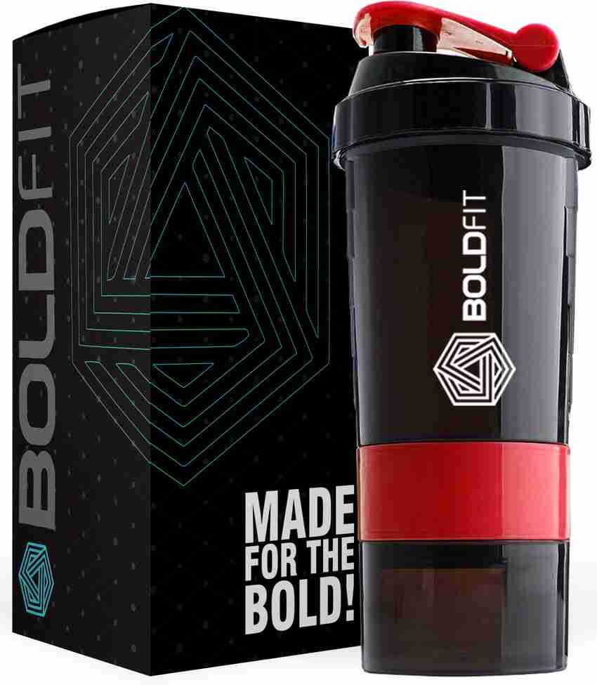 Protein shaker bottle with compartment store