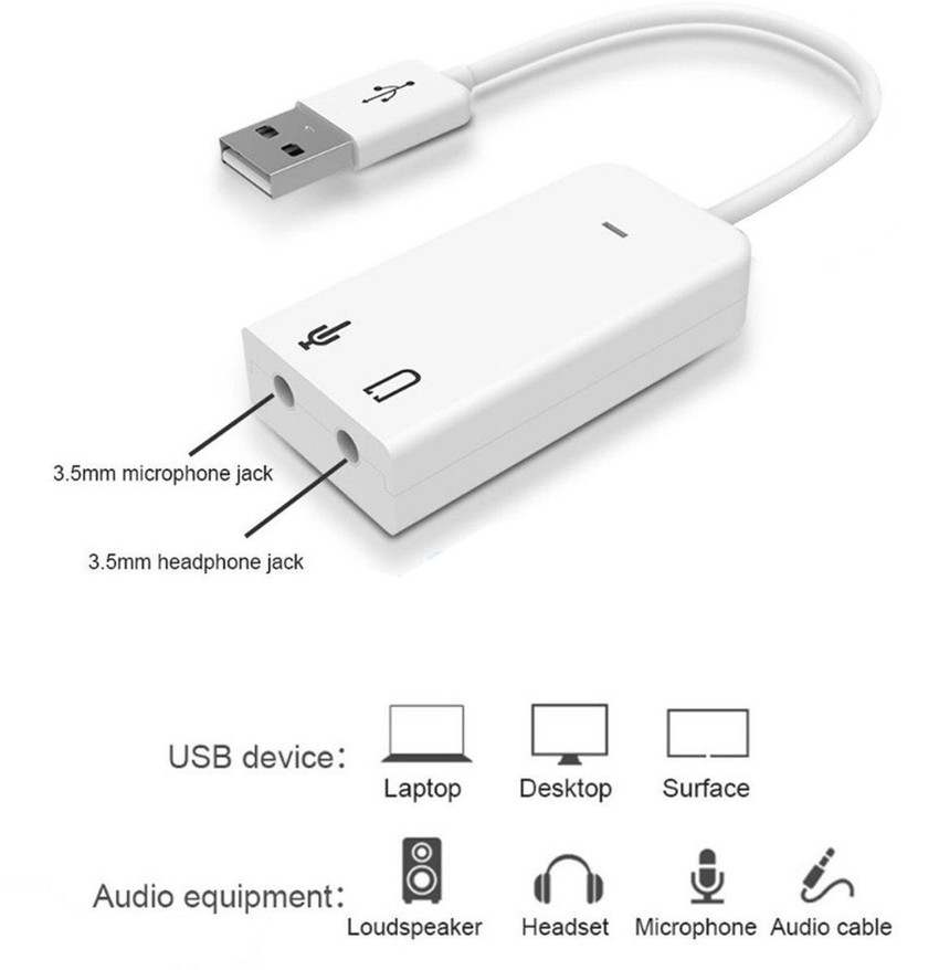 Finest White Portable Plug Play USB 2.0 Phone Converter Price in