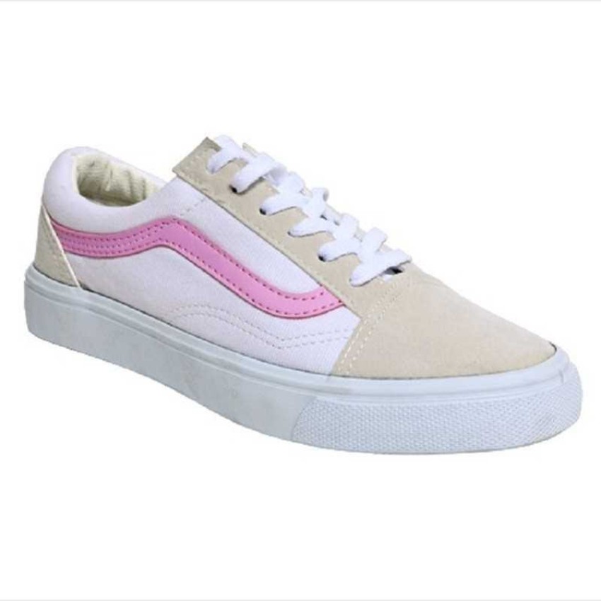 Pink and white cheap old skool vans