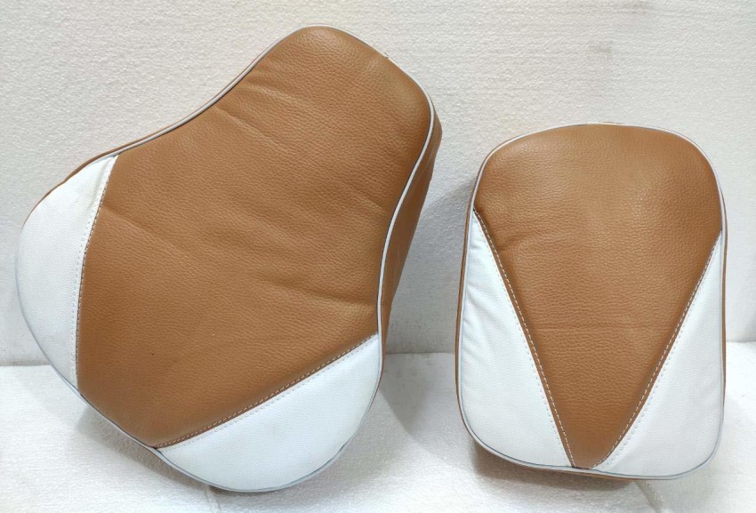 KOHLI BULLET ACCESSORIES Fancy Seat Cover Brown For Royal Enfield Classic  350/500cc Split Bike Seat