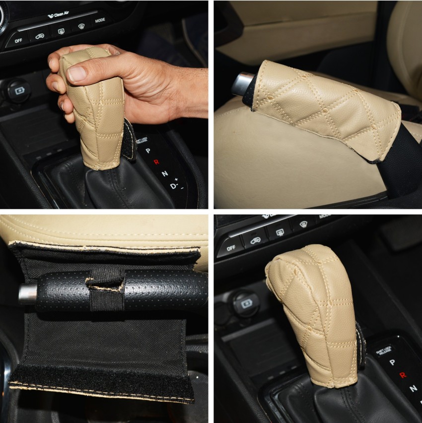 Cheap 1PC Genuine Leather Gear Lever Decoration Protection Cover