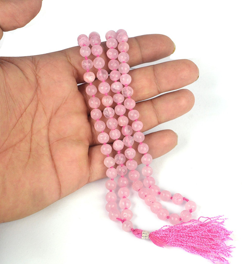 Rose quartz sales mala necklace